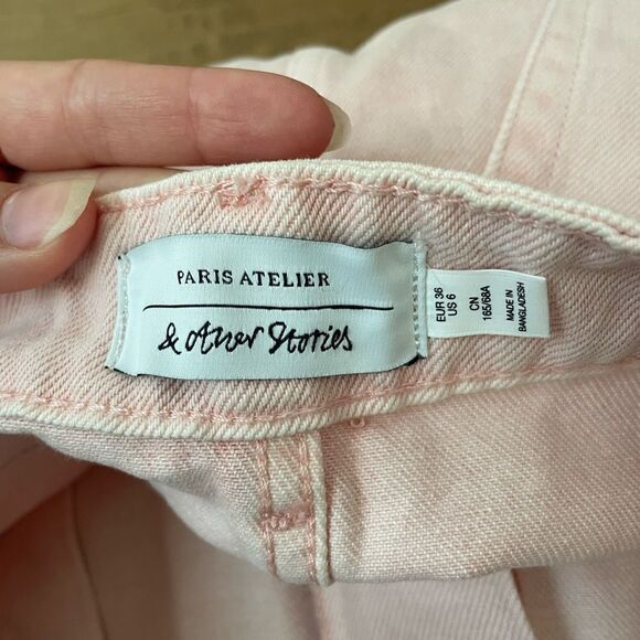 & OTHER STORIES Raw Hem Two-Toned Denim Skirt - Picture 4 of 6